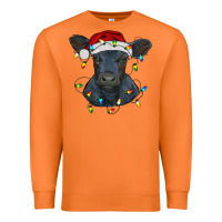 Carrot christmas baby black angus calf with lights Premium Sweatshirt - RanaPortraitStore