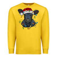 Lemon christmas baby black angus calf with lights Premium Sweatshirt - RanaPortraitStore