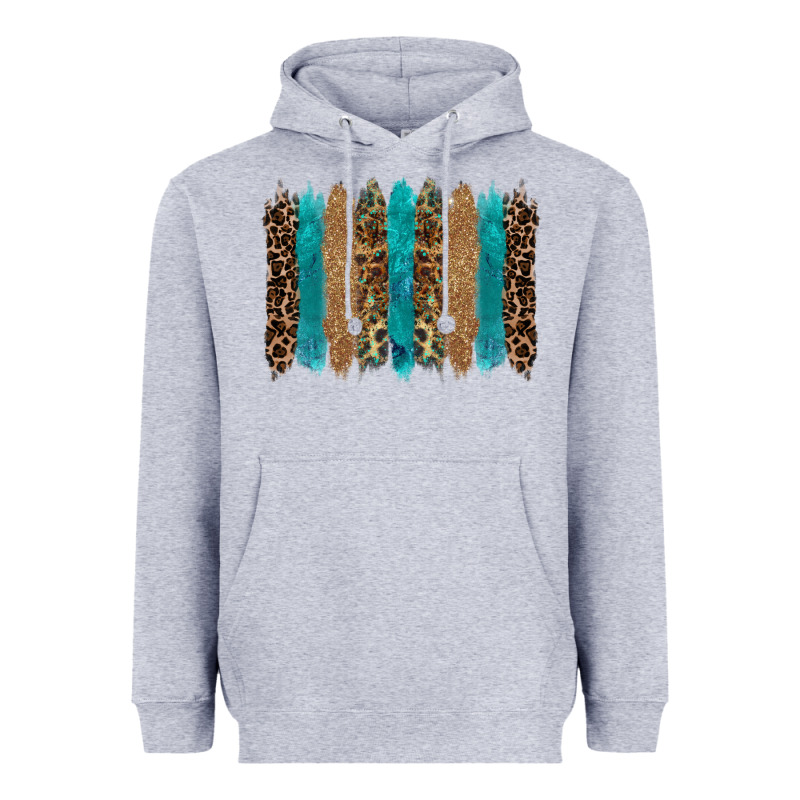 Glitter Turqoise Leopard Tooled Leather Background Heavyweight Hoodie by RanaPortraitStore | Teevron