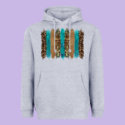 Glitter Turqoise Leopard Tooled Leather Background Heavyweight Hoodie Designed By Ranaportraitstore