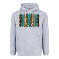 Heather Grey glitter turqoise leopard tooled leather background Heavyweight Hoodie - RanaPortraitStore