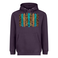 Plum glitter turqoise leopard tooled leather background Heavyweight Hoodie - RanaPortraitStore