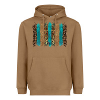 Toasted Coconut glitter turqoise leopard tooled leather background Heavyweight Hoodie - RanaPortraitStore