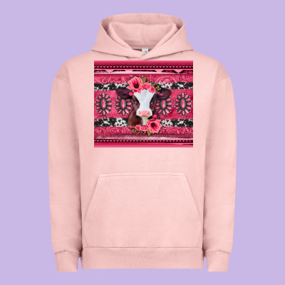 Pink Gemstone Baby Calf Western Valentines Day Urban Hoodie Designed By Jasminsmagicworld