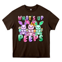 Chocolate Brown What's up peeps Easter bunnies Easter Day Heavy Core Tee - CowGirlArtShop