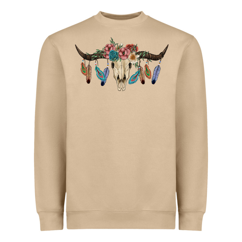 Texas Longhorn Bull Skull Heavyweight Sweatshirt by JahusDesignShop | Teevron