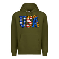 Army Green usa western font Premium Hoodie - Jasminsmagicworld