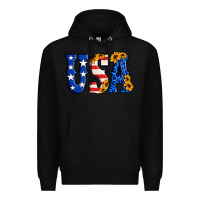 Black usa western font Premium Hoodie - Jasminsmagicworld