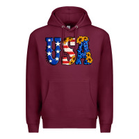 Burgundy usa western font Premium Hoodie - Jasminsmagicworld