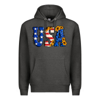 Charcoal Heather usa western font Premium Hoodie - Jasminsmagicworld