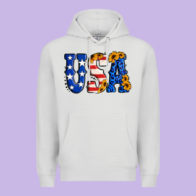 Usa Western Font Premium Hoodie Designed By Jasminsmagicworld
