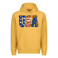 Mustard usa western font Premium Hoodie - Jasminsmagicworld