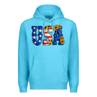 Ocean Blue usa western font Premium Hoodie - Jasminsmagicworld