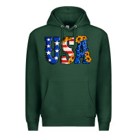 Sports Green usa western font Premium Hoodie - Jasminsmagicworld