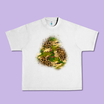 Camouflage And Leopard Patch  3 Urban Heavy Tee Designed By Bundleandbundleshop