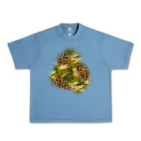 Pebble Blue camouflage and leopard patch  3 Urban Heavy Tee - BundleAndBundleShop