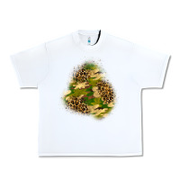White camouflage and leopard patch  3 Urban Heavy Tee - BundleAndBundleShop