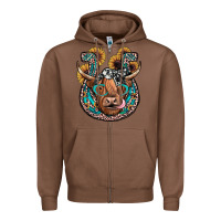 Chestnut highland cow horseshoe Zipper Hoodie - JahusDesignShop