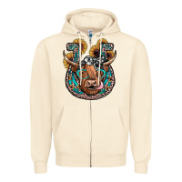 Sandshell highland cow horseshoe Zipper Hoodie - JahusDesignShop