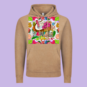 Summer Time Vintage Hoodie Designed By Cowhidedigitalart