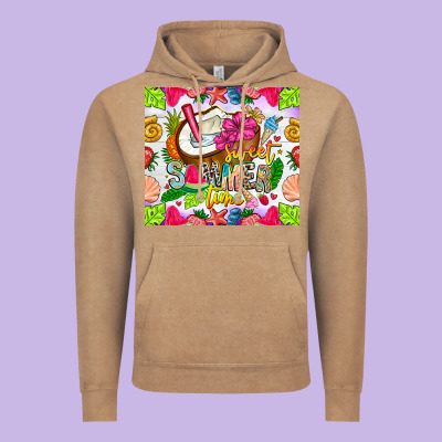 Summer Time Vintage Hoodie Designed By Cowhidedigitalart
