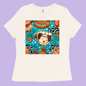 Dog Coffee Cups And Food Container With Cowhide Seamless Pattern Bbs Ladies Tee Designed By Bundleandbundleshop