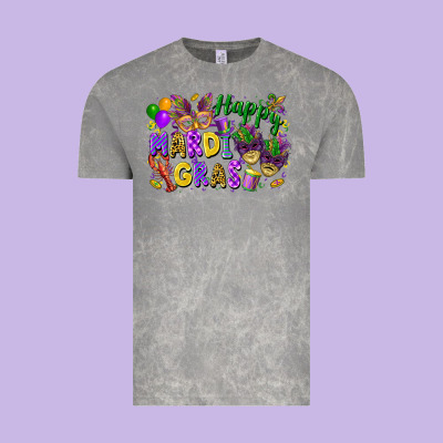 Happy Mardi Gras Vintage Tee Designed By Fadigitalartstudio