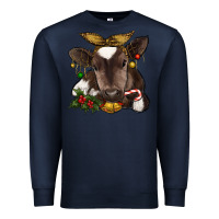 Navy christmas baby cow Premium Sweatshirt - RanaPortraitStore