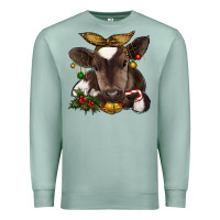 Seafoam christmas baby cow Premium Sweatshirt - RanaPortraitStore