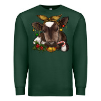 Sports Green christmas baby cow Premium Sweatshirt - RanaPortraitStore