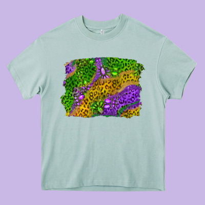 Leopard Gemstone Mardi Gras Heavy Core Tee Designed By Ranaportraitstore