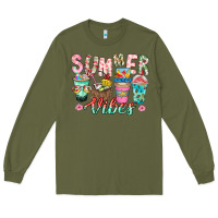 Army Green Summer Vibes Long Sleeve Tee - CowhideDigitalArt