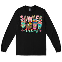 Black Summer Vibes Long Sleeve Tee - CowhideDigitalArt