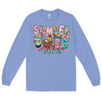 Colony Blue Summer Vibes Long Sleeve Tee - CowhideDigitalArt