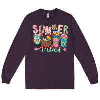 Plum Summer Vibes Long Sleeve Tee - CowhideDigitalArt