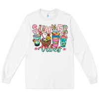 White Summer Vibes Long Sleeve Tee - CowhideDigitalArt