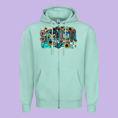 Senior2022 Zipper Hoodie Designed By Jahusdesignshop