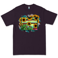 Plum Wyoming Map Sunflower Cactus Serape Premium Tee - RanaPortraitStore