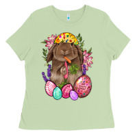 Matcha Rabbit And Carrot Easter Ladies Tee - BundleAndBundleShop
