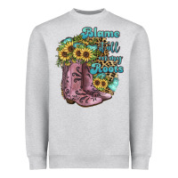 Heather Grey Blame It All On My Roots Heavyweight Sweatshirt - JahusDesignShop