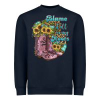 Navy Blame It All On My Roots Heavyweight Sweatshirt - JahusDesignShop