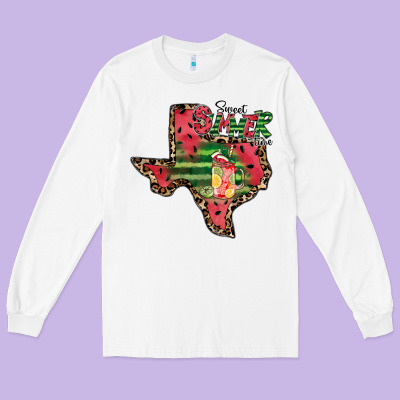 Sweet Summer Time Texas Long Sleeve Tee Designed By Cowhidedigitalart