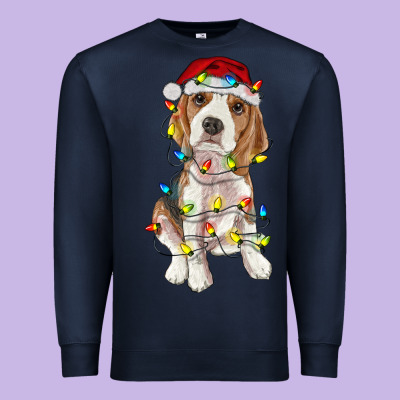 Christmas Beagle Premium Sweatshirt Designed By Ranaportraitstore