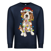 Navy christmas beagle Premium Sweatshirt - RanaPortraitStore