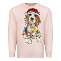 Pale Pink christmas beagle Premium Sweatshirt - RanaPortraitStore