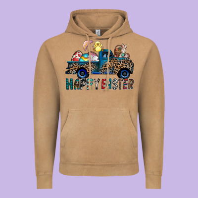 Happy Easter Truck Vintage Hoodie Designed By Cowhidedigitalart