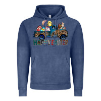 Vintage Denim Happy Easter truck Vintage Hoodie - CowhideDigitalArt