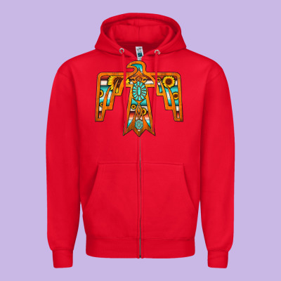 Thunderbird Zipper Hoodie Designed By Jahusdesignshop