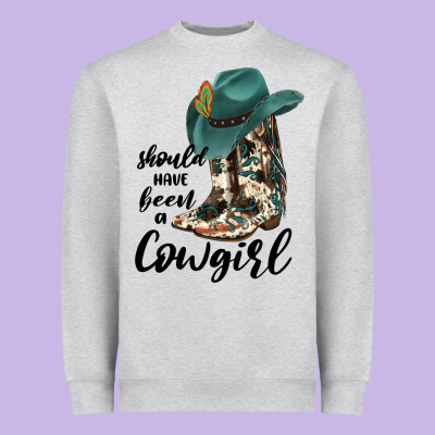 Should Have Been A Cowgirl Heavyweight Sweatshirt Designed By Jahusdesignshop