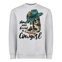 Heather Grey Should Have Been A Cowgirl Heavyweight Sweatshirt - JahusDesignShop